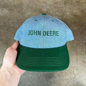 John Deere denim snapback hat